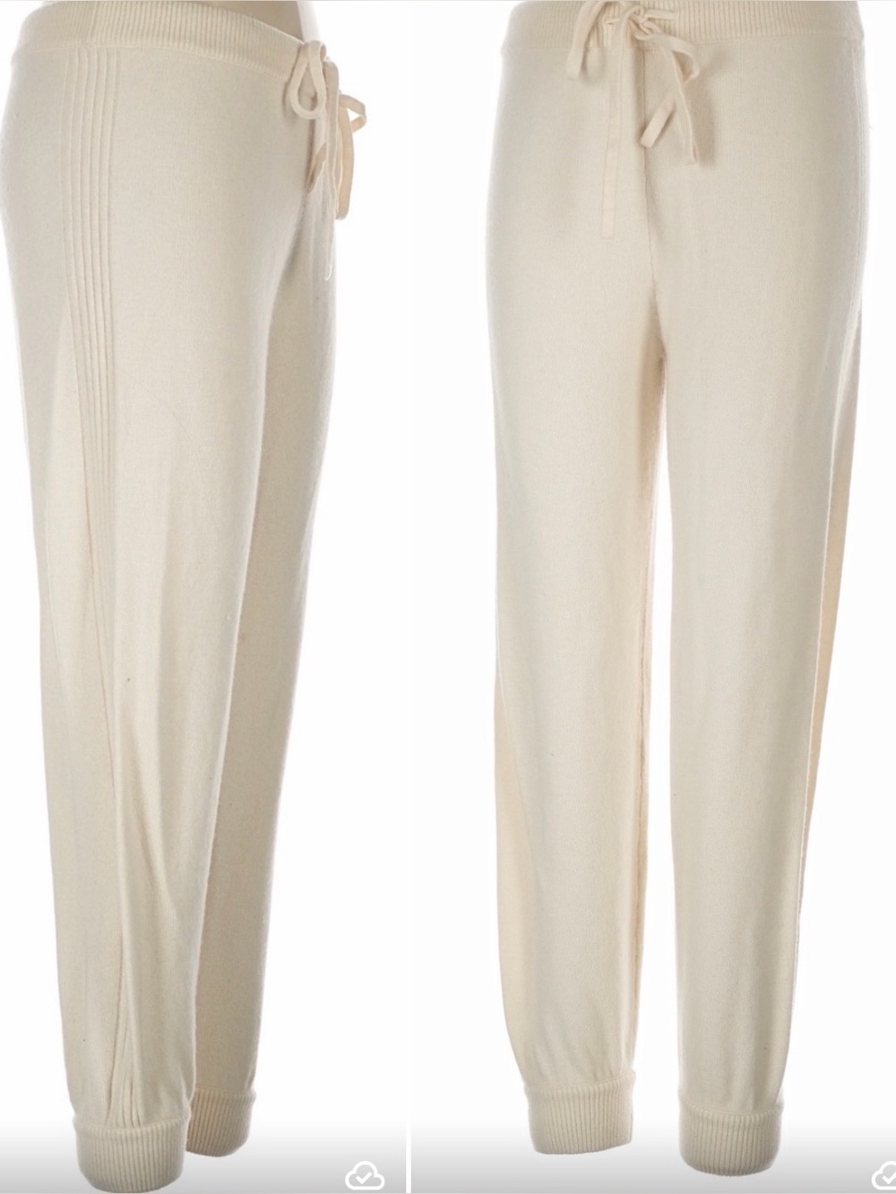 LoveShackFancy Ivory Wool Cashmere Knit Jogger Pants